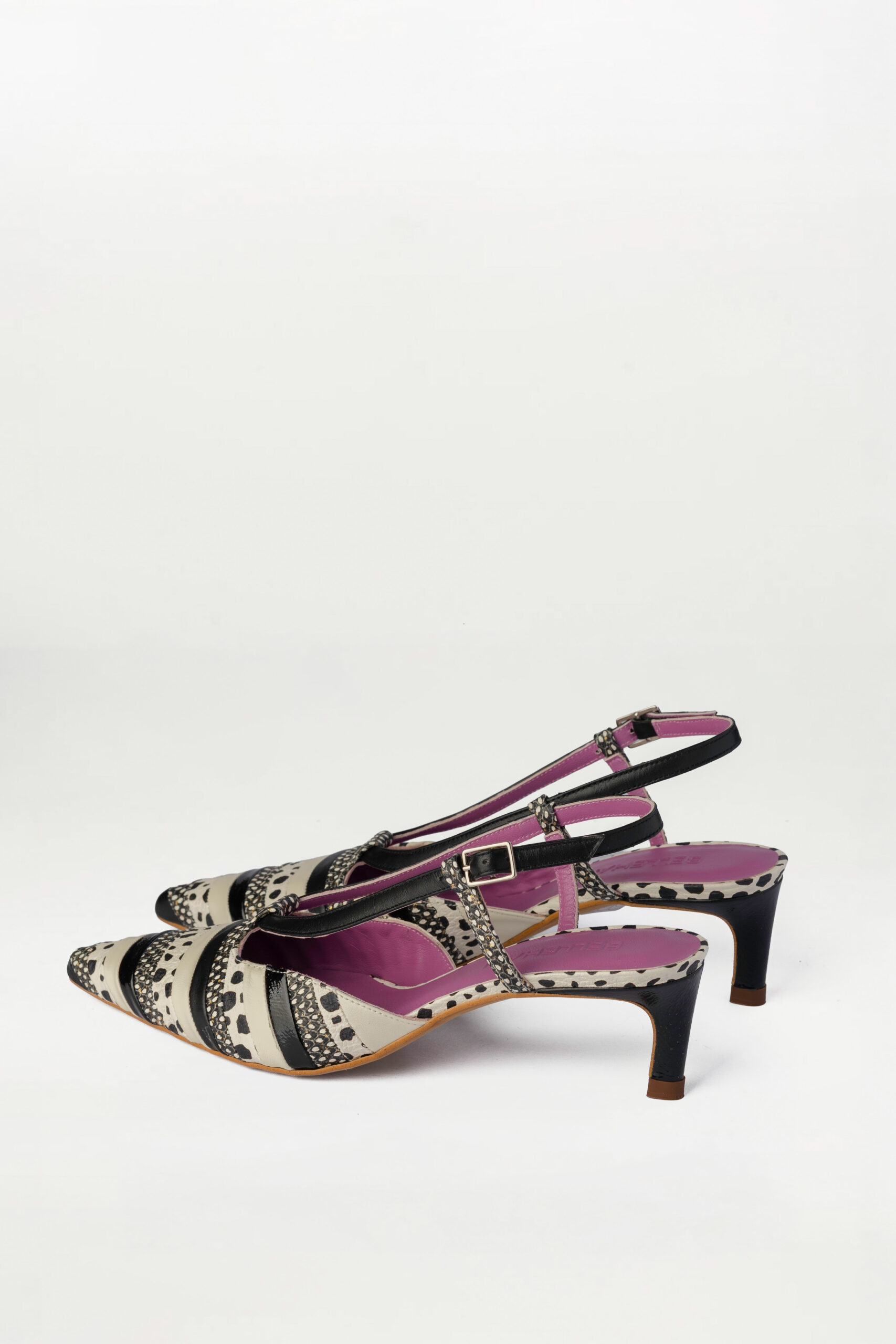 Salón Slingback Sirocco negro blanco - Imagen 3