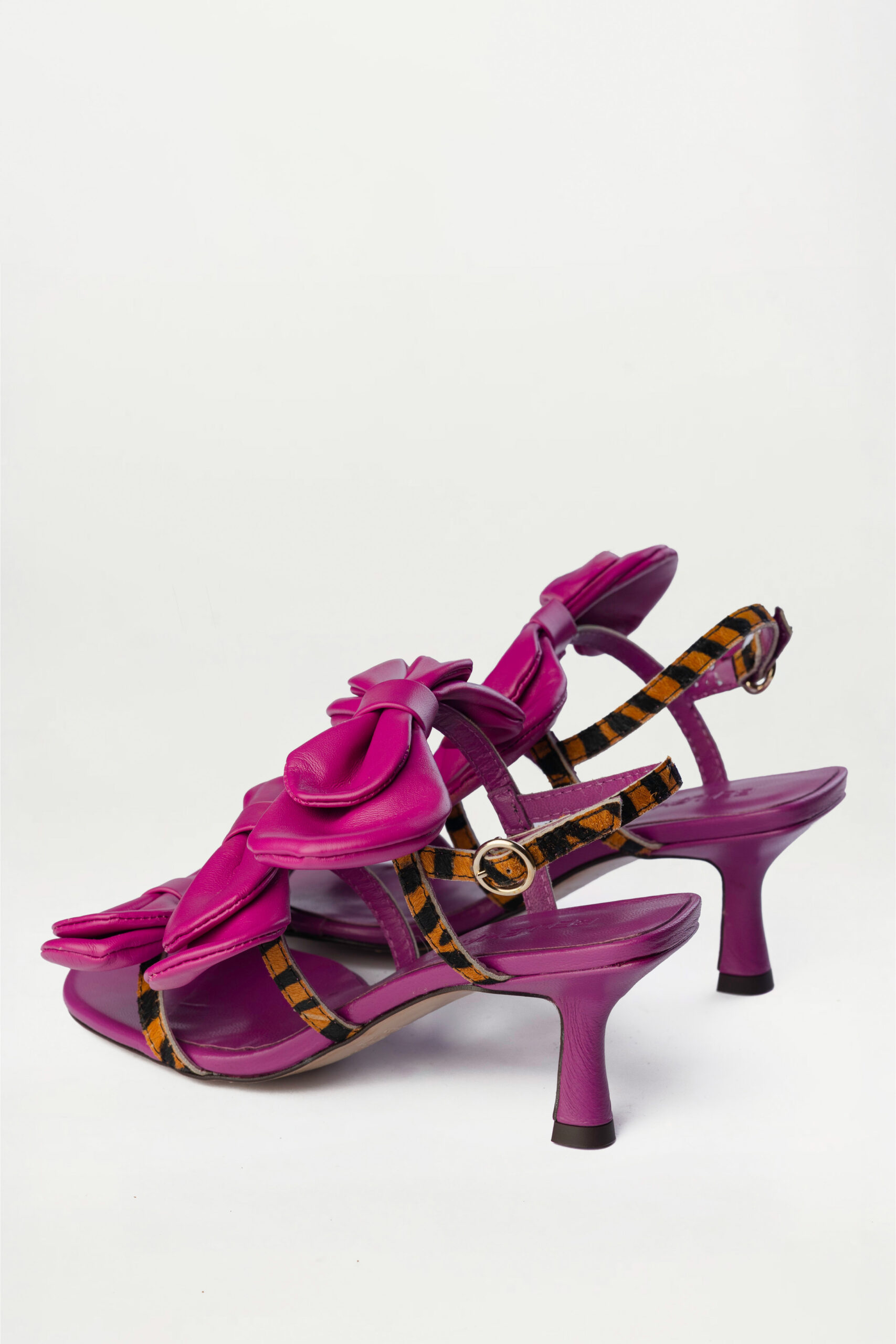 Sandalia de tacón slingback Boucle rosa - Imagen 3