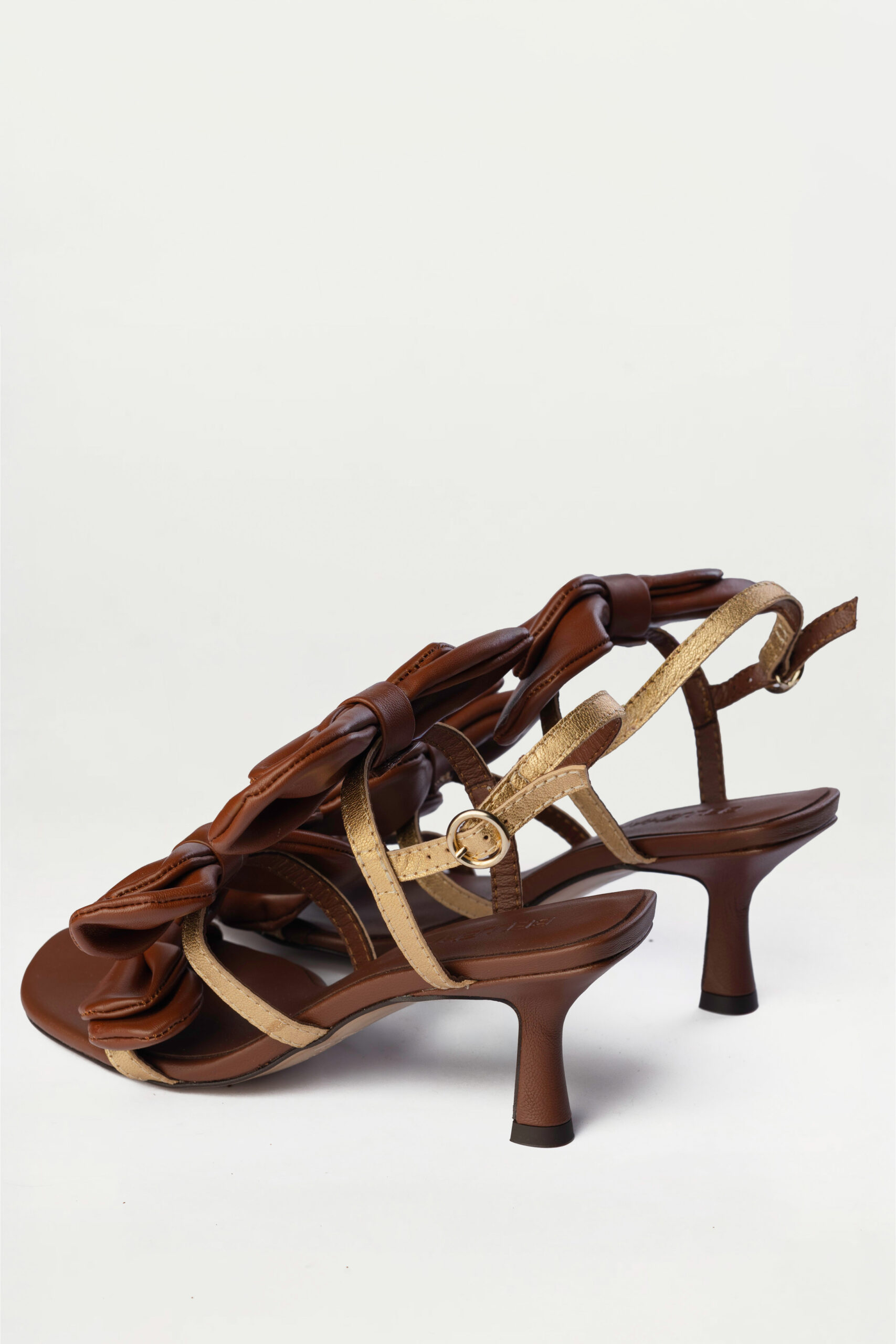 Sandalia de tacón slingback Boucle marron - Imagen 3