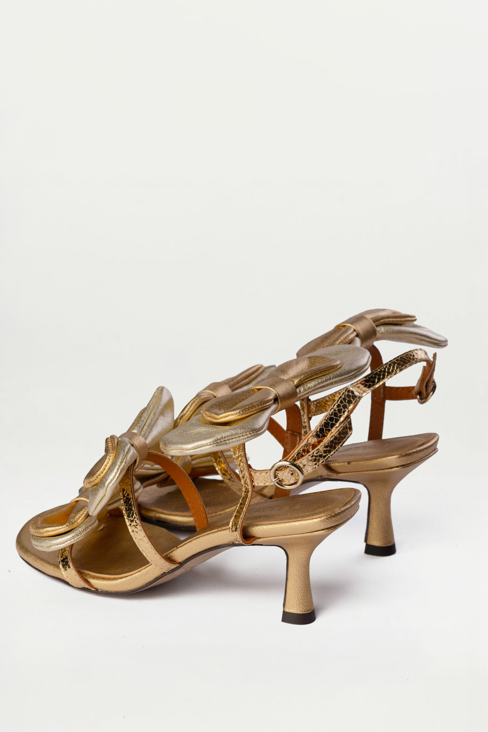 Sandalia de tacón slingback Boucle oro - Imagen 3