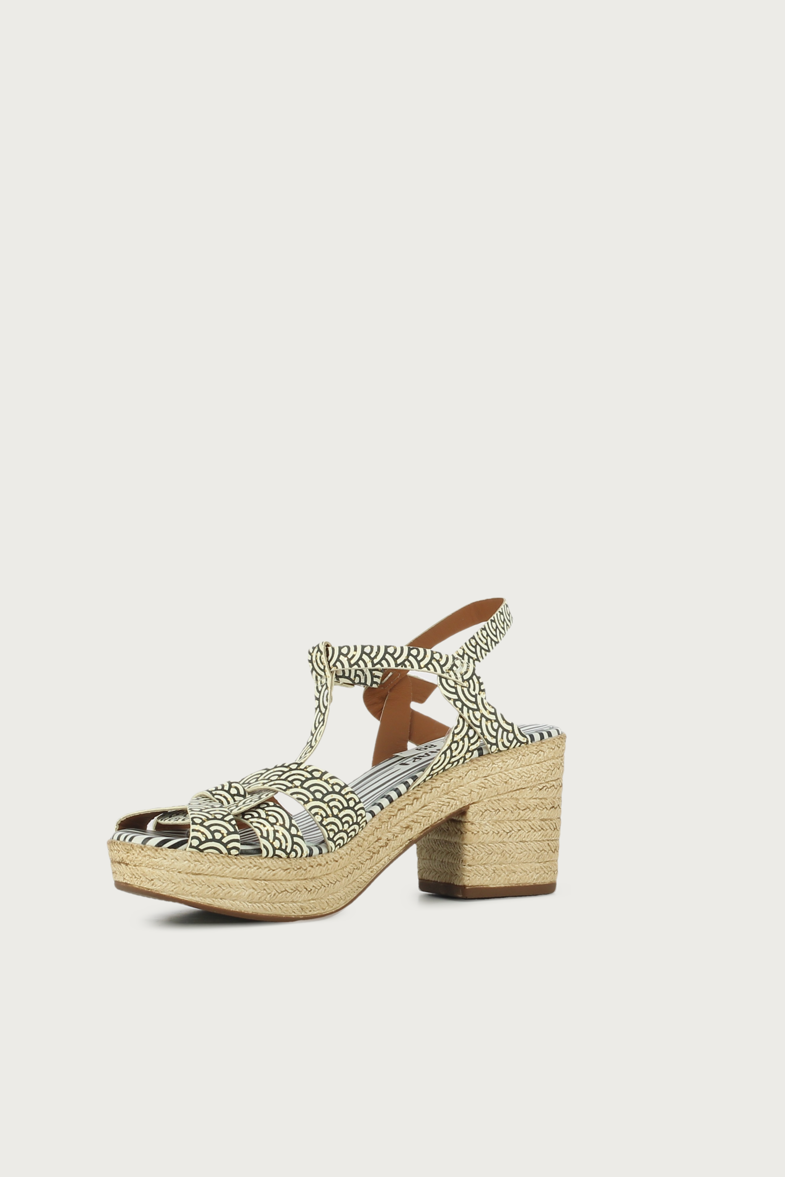 Sandalia de tacón yute art deco - Imagen 4